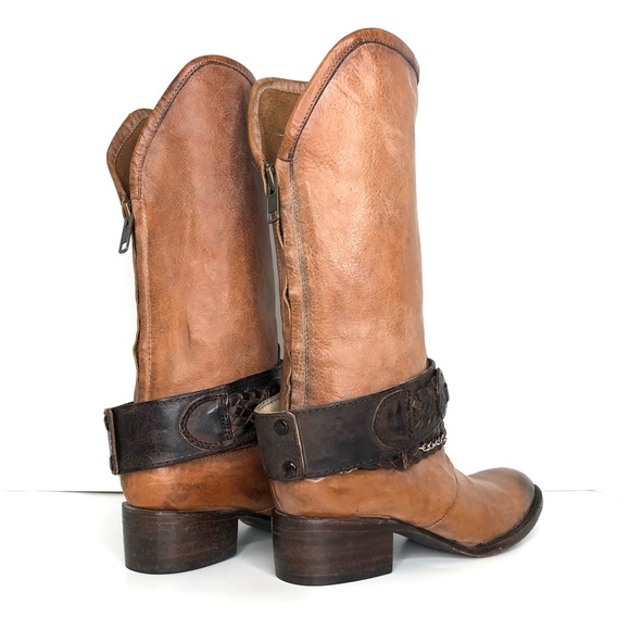 NEW Freebird By Steven Breck Distressed Leather Back Zip Boots Women’s 7 Shoes - Picture 6 of 11